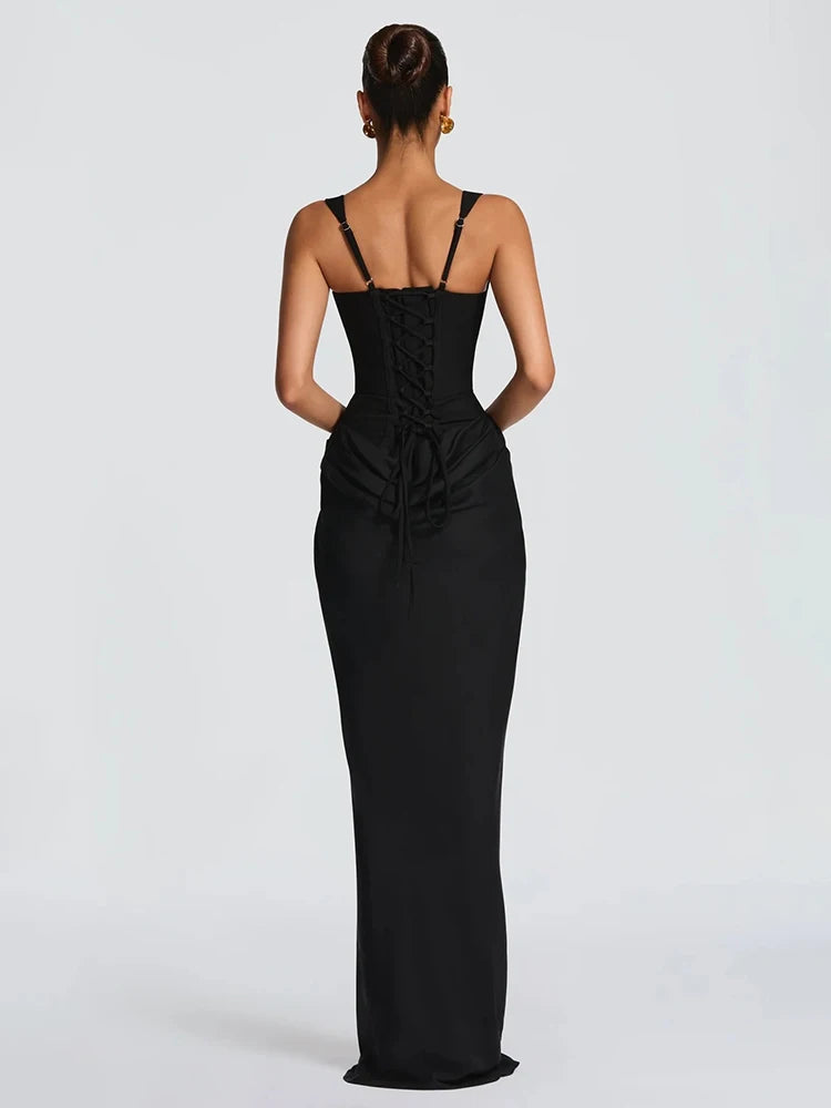 CHRISTI SEXY CORSET SLING MAXI DRESS