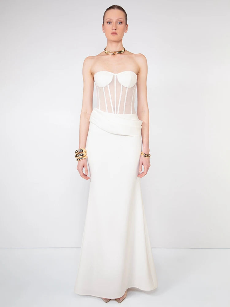 GILLIAN WHITE STRAPLESS MAXI DRESS