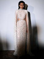 STELLA WHITE LACE EVENING MAXI DRESS