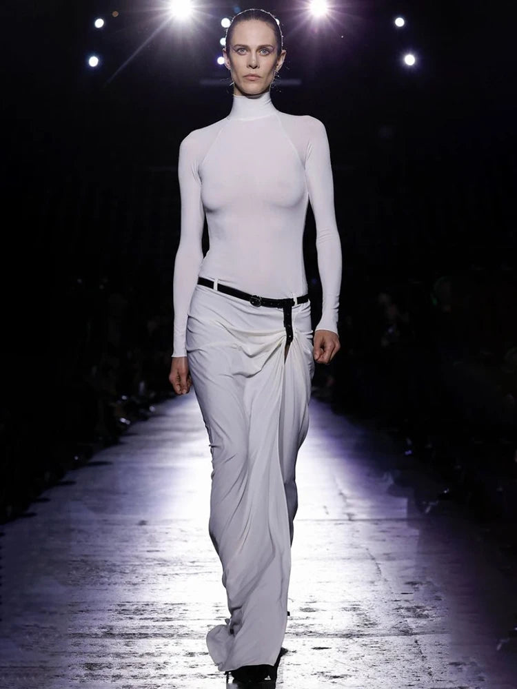 ZARA WHITE HIGH NECK DRESS GOWN