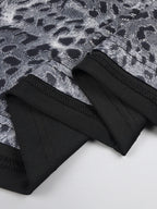 TINA BLACK LEOPARD LONG DRESS GOWN