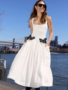 TANYA WHITE SLEEVELESS MIDI DRESS
