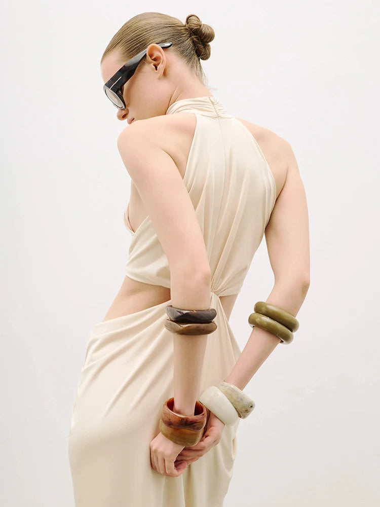 Bela Halter Twist-Cutout Maxi Dress