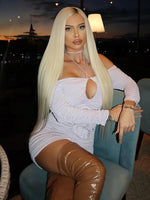 Load image into Gallery viewer, YULLIA HALTER OFF SHOULDER MINI DRESS
