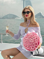 Load image into Gallery viewer, YULLIA HALTER OFF SHOULDER MINI DRESS
