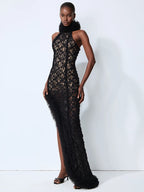 CHERYL BLACK LACE MAXI DRESS