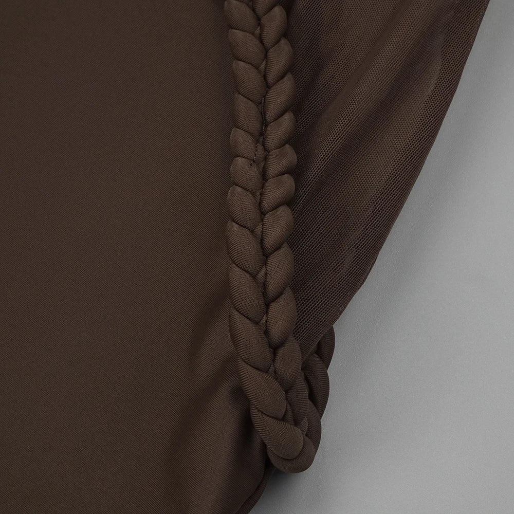JAMACY BROWN MESH DRESS