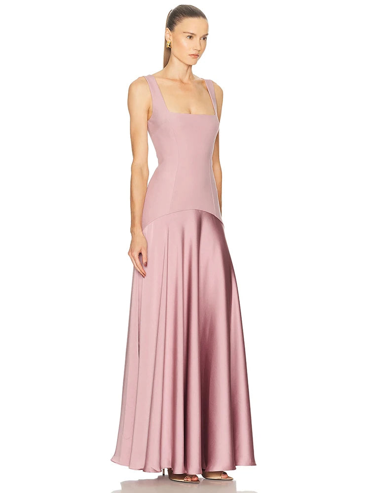 LILI ELEGANT PINK MAXI DRESS FOR WOMEN
