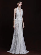 MANDY LACE HALTER MAXI DRESS