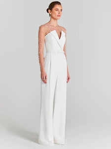 OMAR WHITE PEARL PANT SUIT