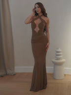 DOROTHY BROWN HALTER MAXI DRESS