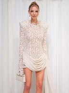 CRISNA WHITE LACE MINI DRESS