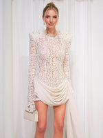 Charger l&#39;image dans la galerie, CRISNA WHITE LACE MINI DRESS
