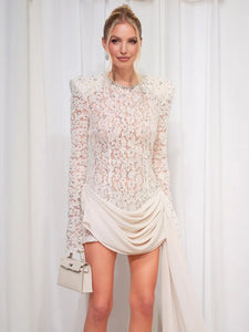 CRISNA WHITE LACE MINI DRESS