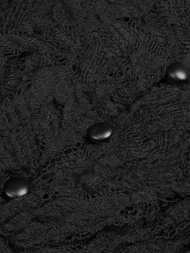 WREN BLACK CUT OUT DESIGN LACE MAXI DRESS