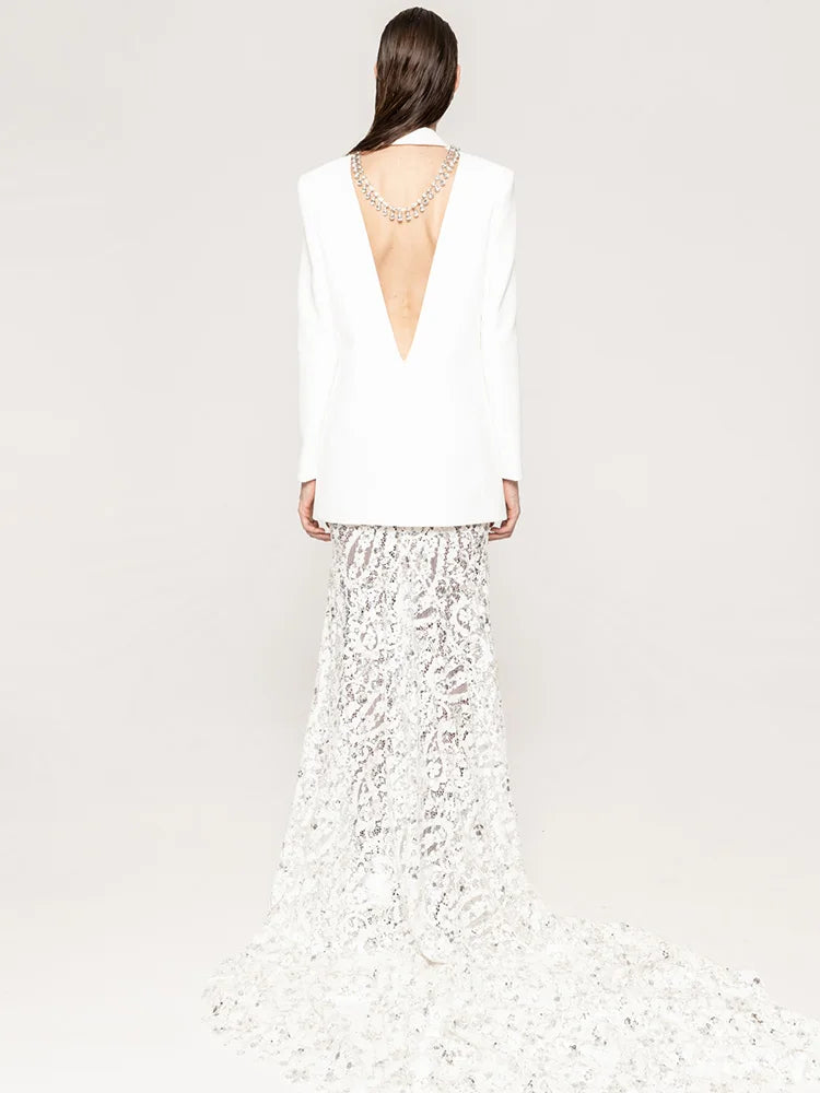 VICKY WHITE TWO-PIECE DRESS SET