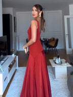 FAYY SQUARE COLLAR BLACK MAXI DRESS