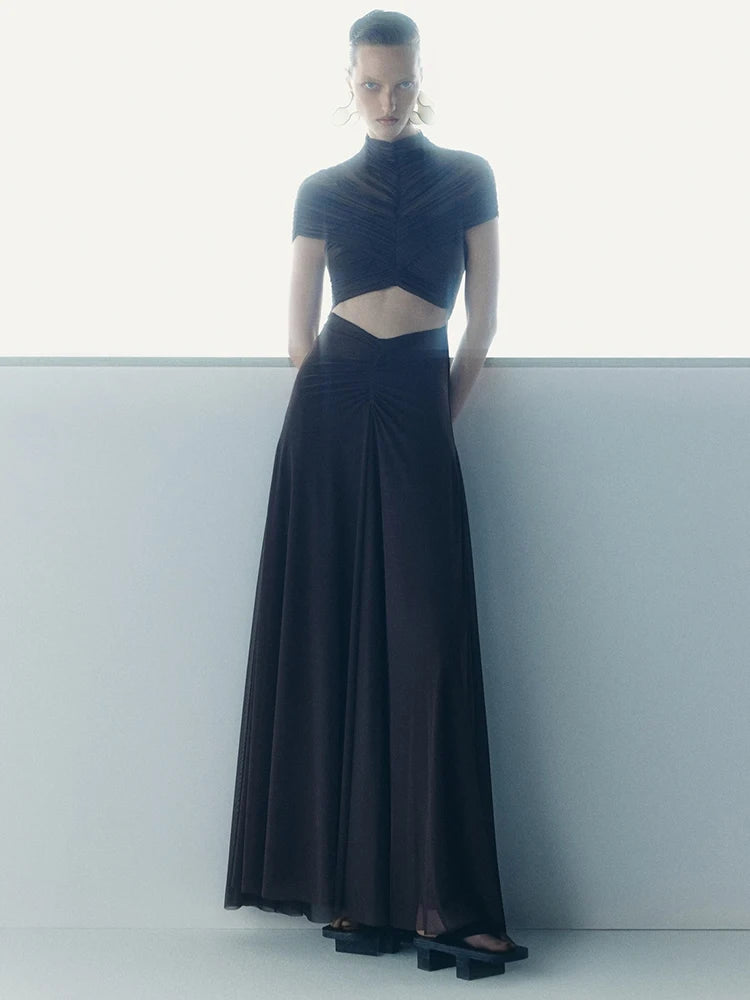 KYLIE BROWN HOLLOW OUT MAXI DRESS