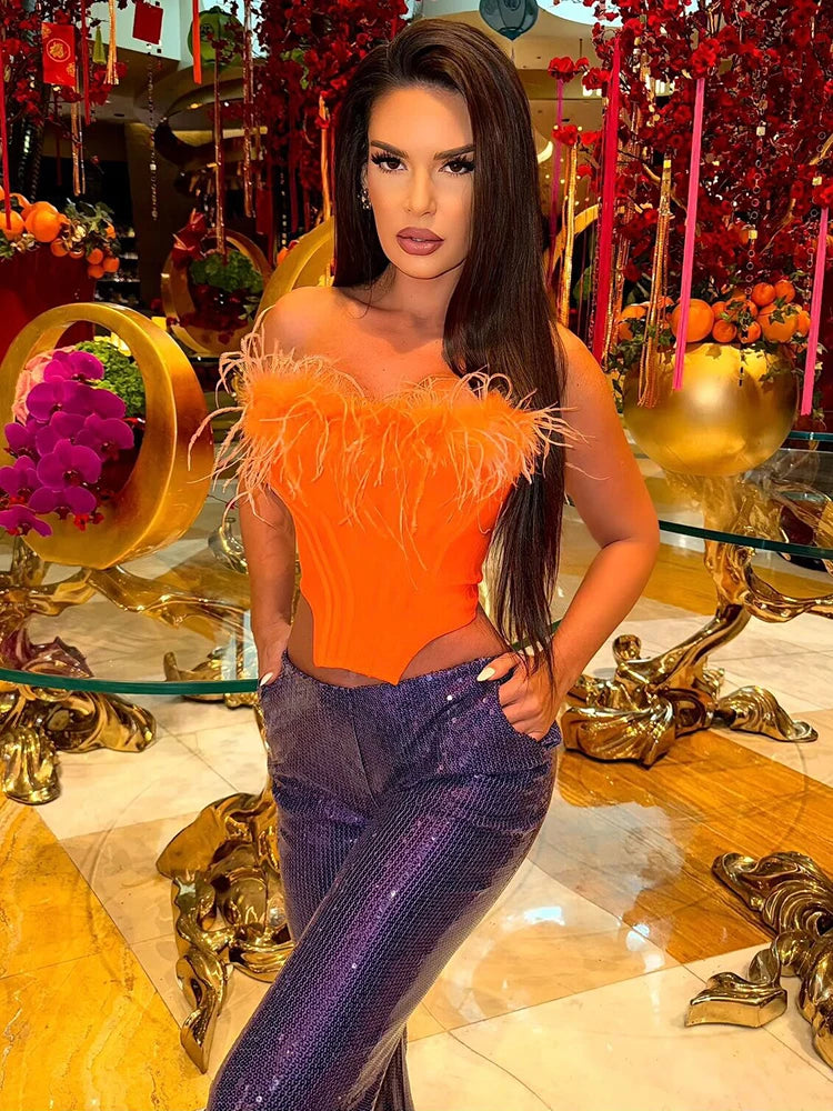 RAVEN STRAPLESS TOP PANTS SET