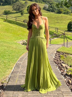 AROTURE OLIVE GREEN HALTER MAXI DRESS