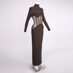 Charger l&#39;image dans la galerie, JAMACY BROWN MESH DRESS

