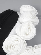 AMAL BLACK WHITE STRAPLESS MINI DRESS