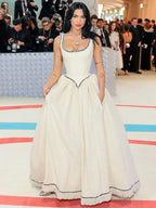 IASAMAR WHITE SLEEVELESS LONG DRESS GOWN