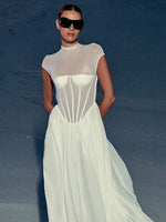 Load image into Gallery viewer, RONITINA WHITE MESH DRESS
