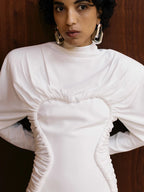 ANAIZ WHITE LONG SLEEVE MAXI DRESS