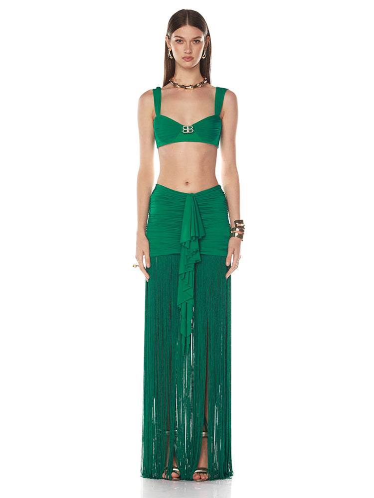 QUINN BEACH GREEN DRESS TWO PIECE SET
