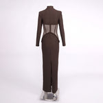 Charger l&#39;image dans la galerie, JAMACY BROWN MESH DRESS
