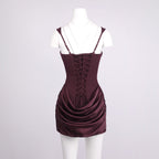 DANA CORSET RUCHED SLING MINI DRESS