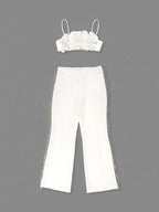 BENTINA WHITE TOP & PANTS TWO PIECE SET