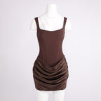 DANA CORSET RUCHED SLING MINI DRESS