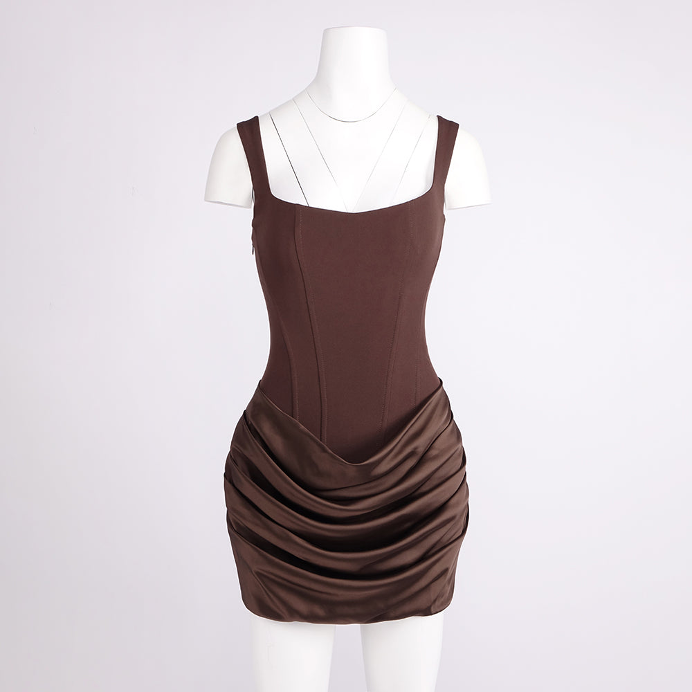DANA CORSET RUCHED SLING MINI DRESS
