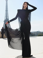 DIANA ELEGANT WHITE LONG SLEEVE MAXI DRESS