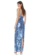 KELSEY BLUE SEQUINS MAXI DRESS