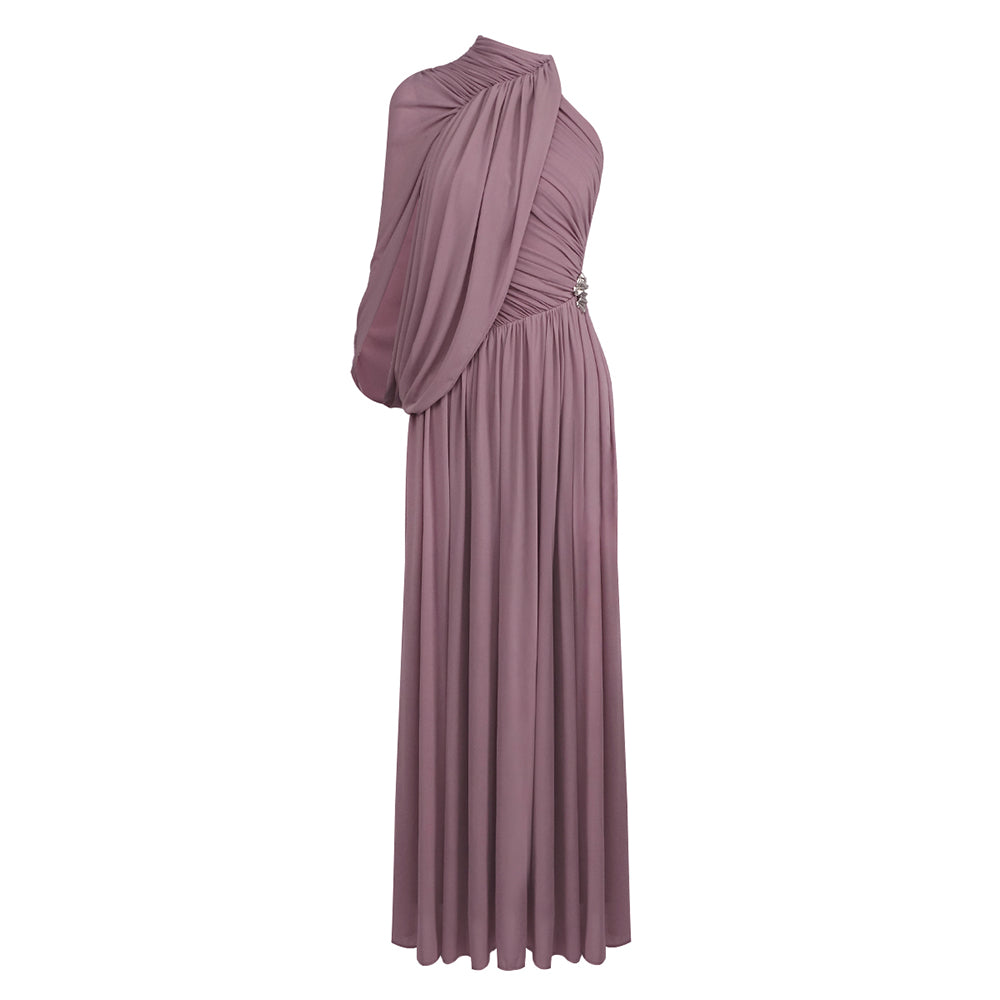 LILITH PINKISH PURPLE ONE SHOULDER MAXI DRESS