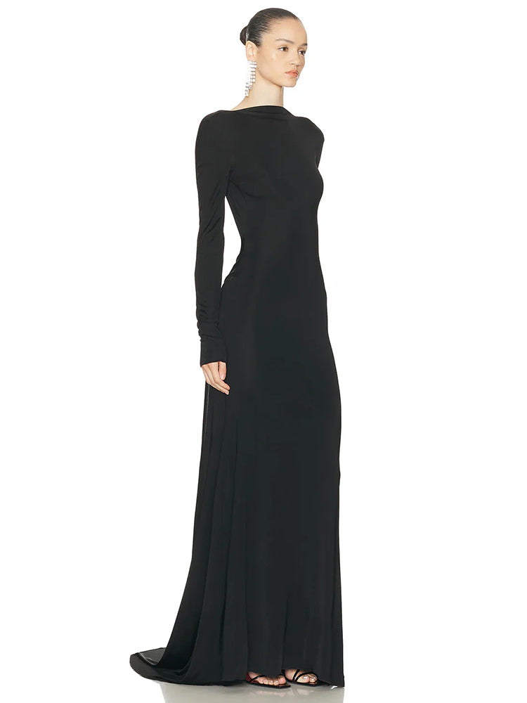 BONNIE BLACK BACKLESS MAXI DRESS