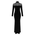 SHAHIDA BLACK HIGH NECK MAXI DRESS