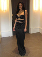 BIANCA BLACK SEQUINS MAXI DRESS