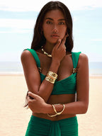 QUINN BEACH GREEN DRESS TWO PIECE SET