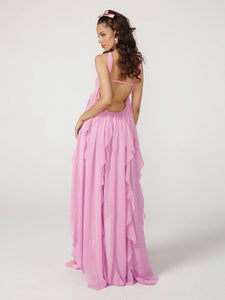TATYANA HALTER BACKLESS DRESS