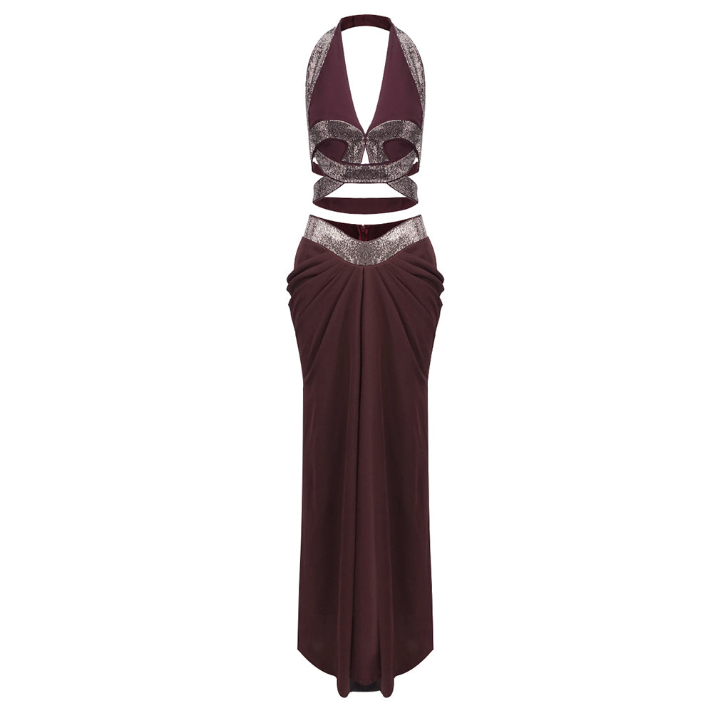BAILEY  BROWN MAXI DRESS SET