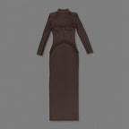 JAMACY BROWN MESH MAXI DRESS