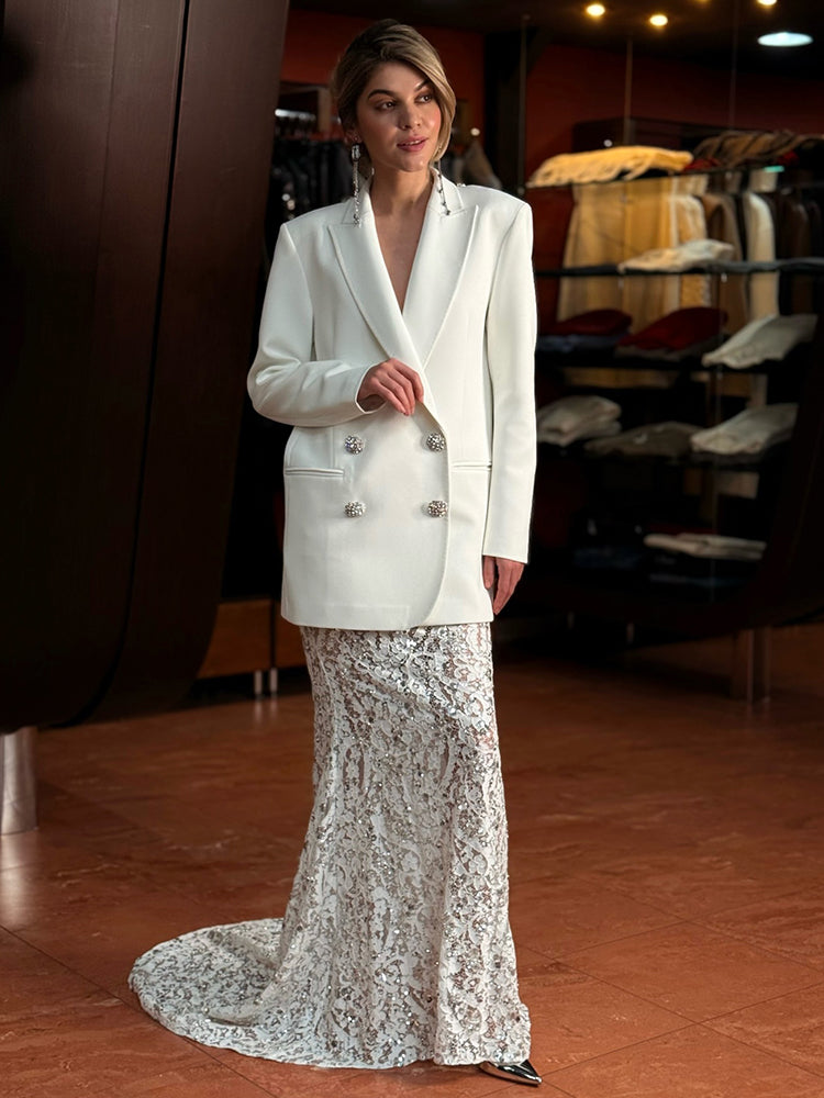 VICKY WHITE TWO-PIECE DRESS SET