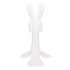 CLARA WHITE DEEP V NECK MINI DRESS