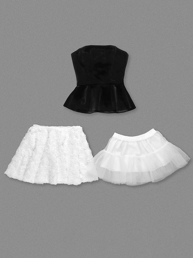 VICTINA TWO PIECES MINI VELVET DRESS