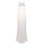 ANELIZE SEXY BACKLESS SATIN MAXI DRESS FOR WOMEN