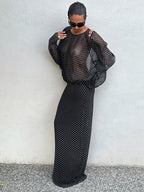 JASMINE BALCK SEQUINS MAXI DRESS